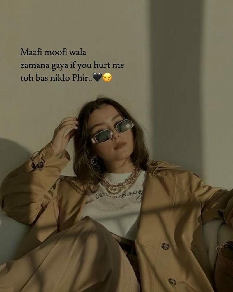 Confident boss lady vibes with powerful presence attitude girl shayari dp