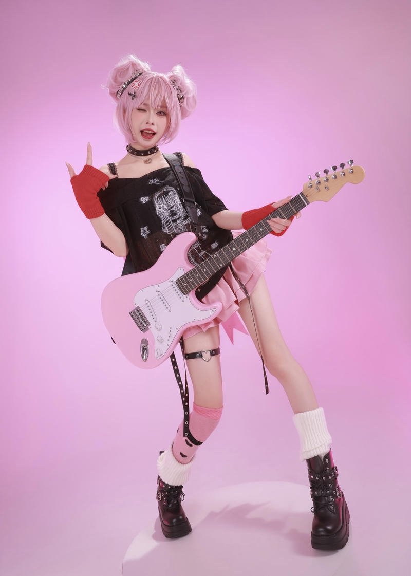 Dark aesthetic girl with guitar dp mysterious charm aura