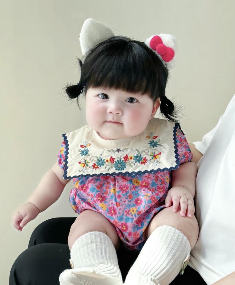 Little cutie girl baby dp playful expression