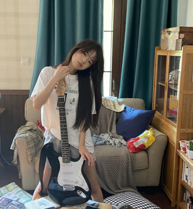 Peaceful soul girl with guitar dp calm gentle energy