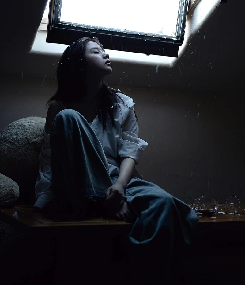 Rain drops dp alone sad girl gloomy aesthetic vibe