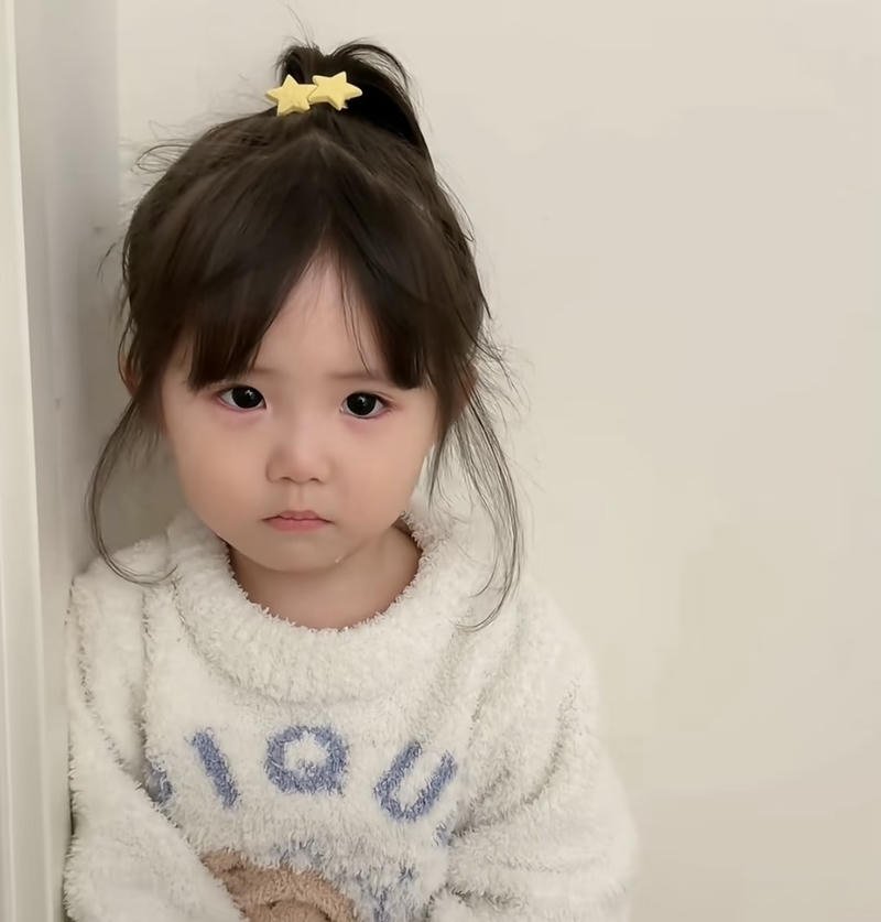 Silent pain sad baby girl dp calm crying face