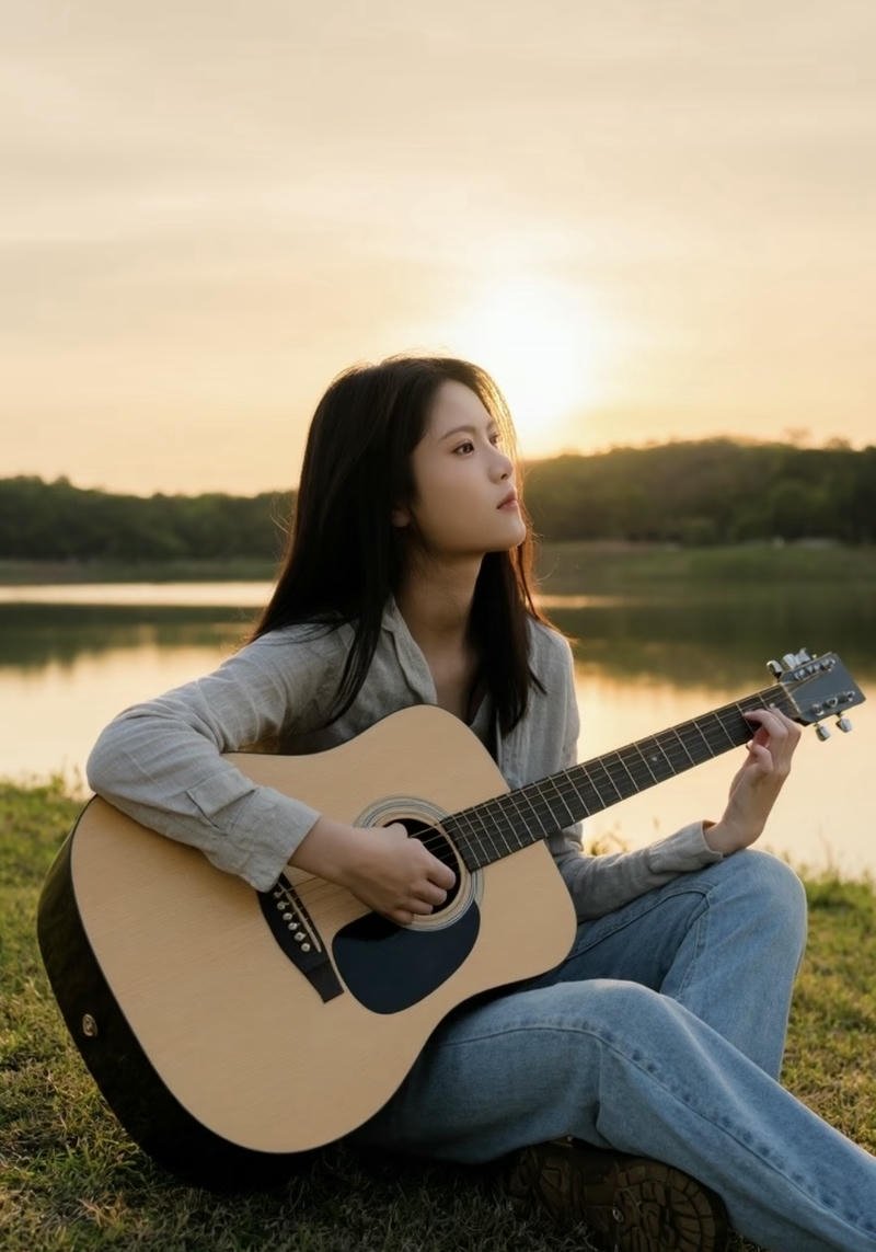 Street style girl with guitar dp cool urban energy