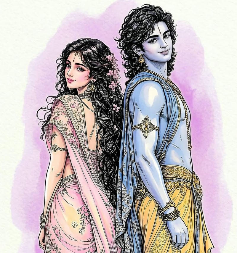 Aesthetic hindu mythology anime profile inspiration radha krishna anime dp