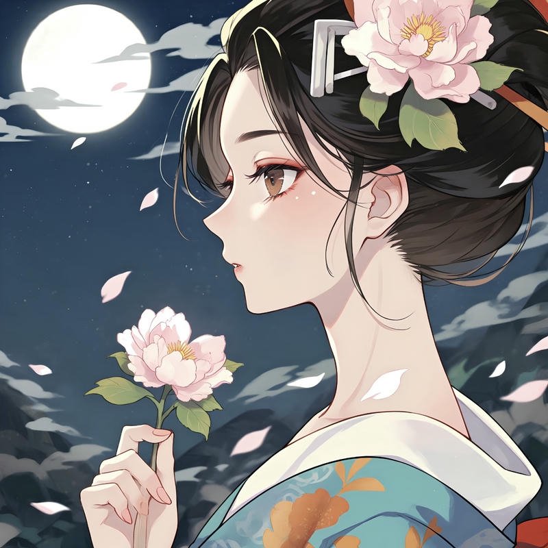 Beautiful floral anime art insta dp anime with pastel vibes
