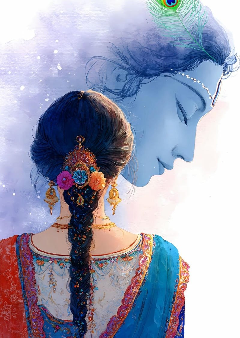 Beautiful moon aesthetic anime profile themes radha krishna anime dp