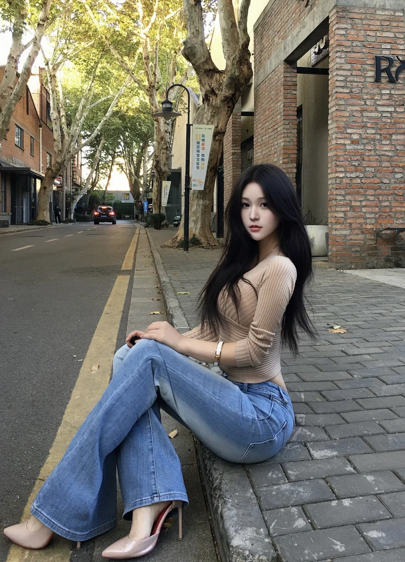 Casual coffee date jeans top stylish girl dp chic simple vibe