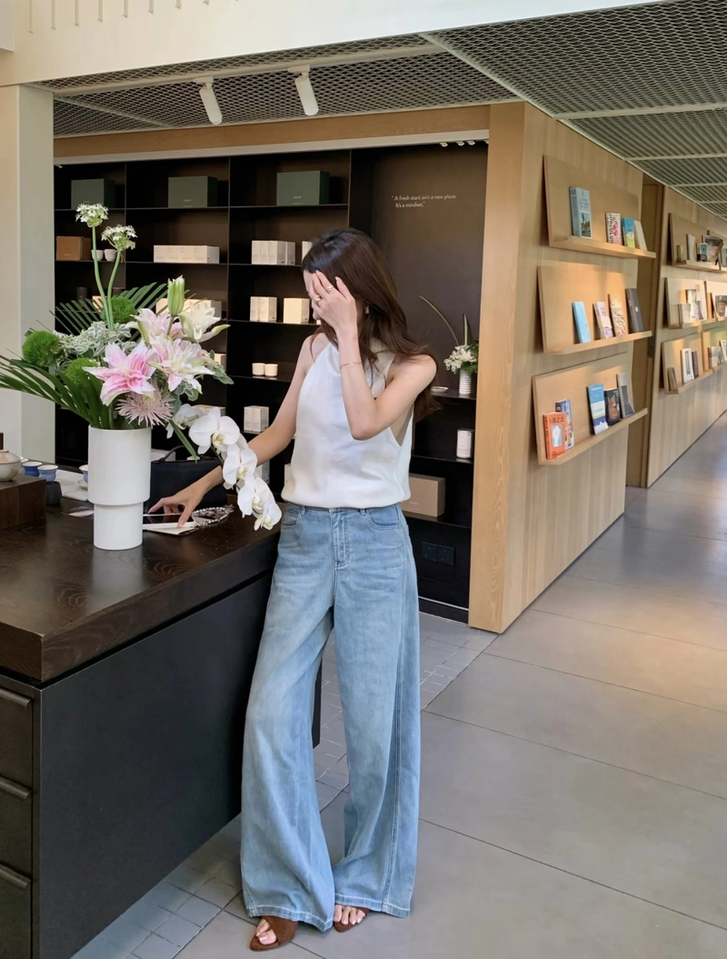 Crop top denim jeans top stylish girl dp youthful chic vibe