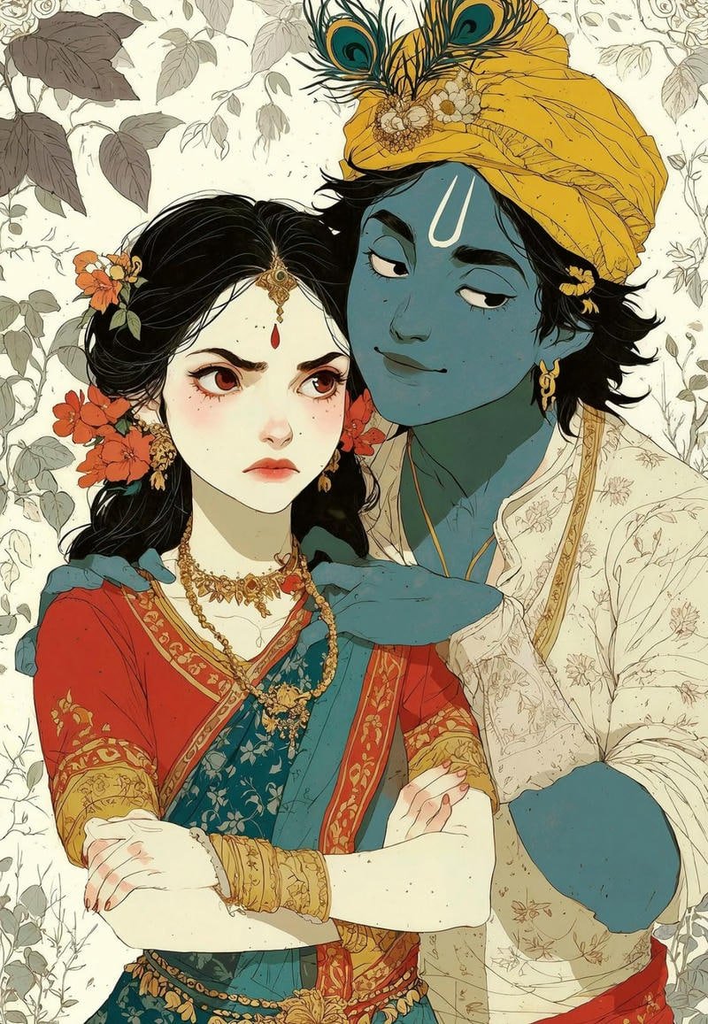Cute anime avatars with spiritual romantic vibes radha krishna anime dp
