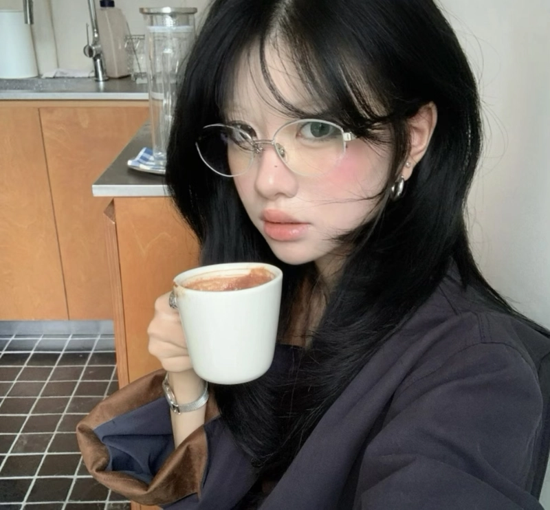 Cute cozy fashion with cafe mood cute girl with coffee cup dp