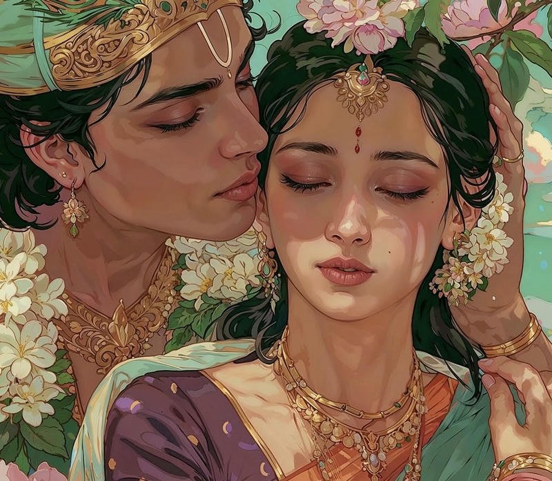 Cute divine aesthetic icons radha krishna anime dp for lovers