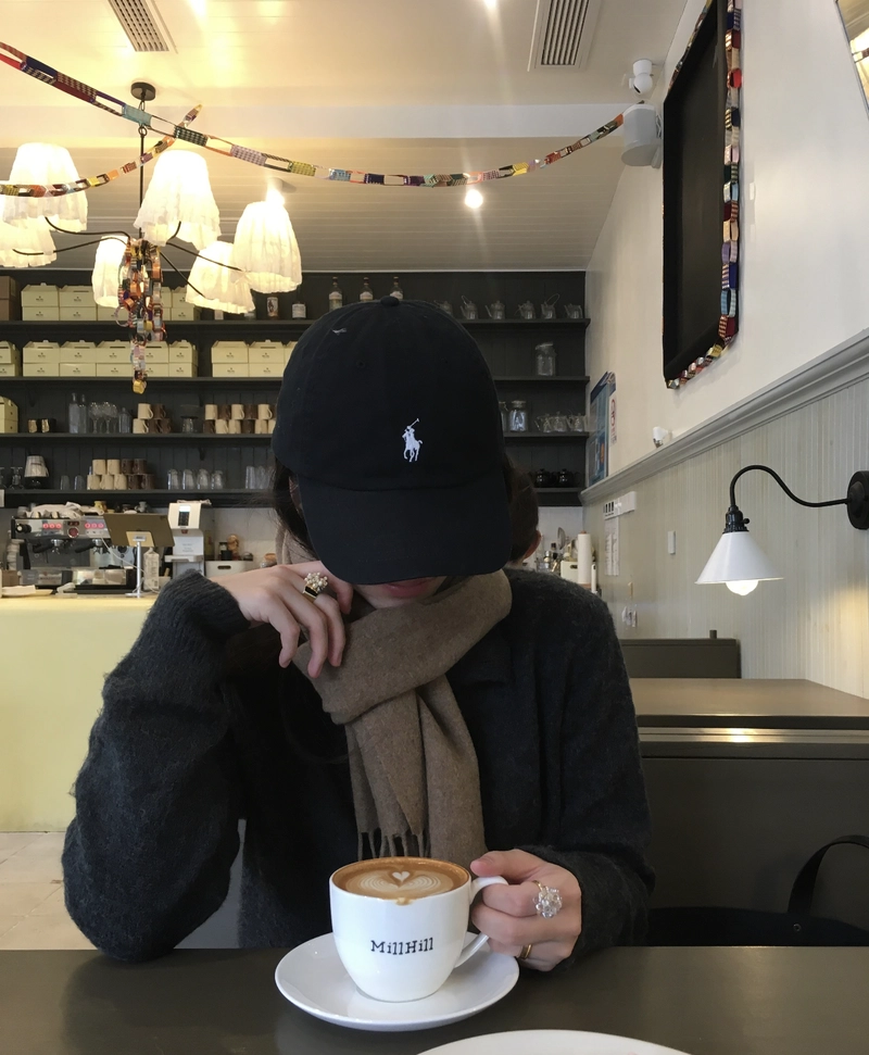 Cute girl with coffee cup dp sweet cozy aesthetic mood