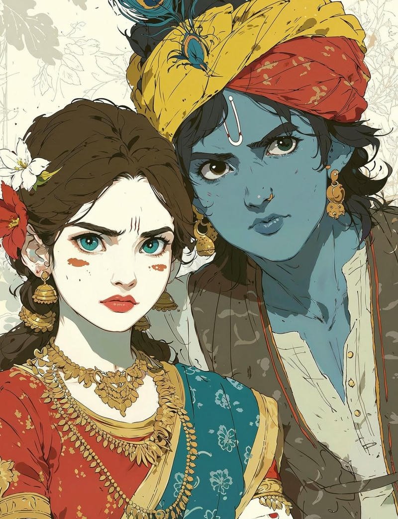 Cute spiritual anime icons for instagram profiles radha krishna anime dp