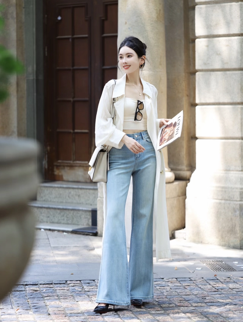 Denim fashion mood jeans top stylish girl dp soft cool vibe