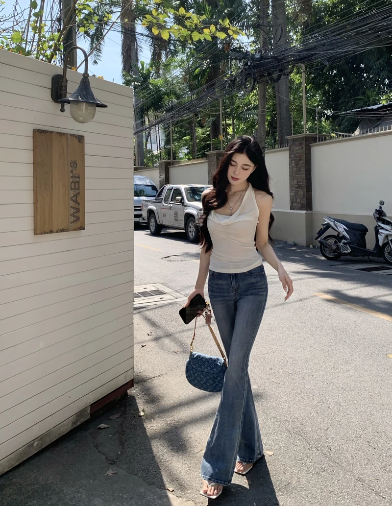 Denim jeans top stylish girl dp trendy casual fashion vibe