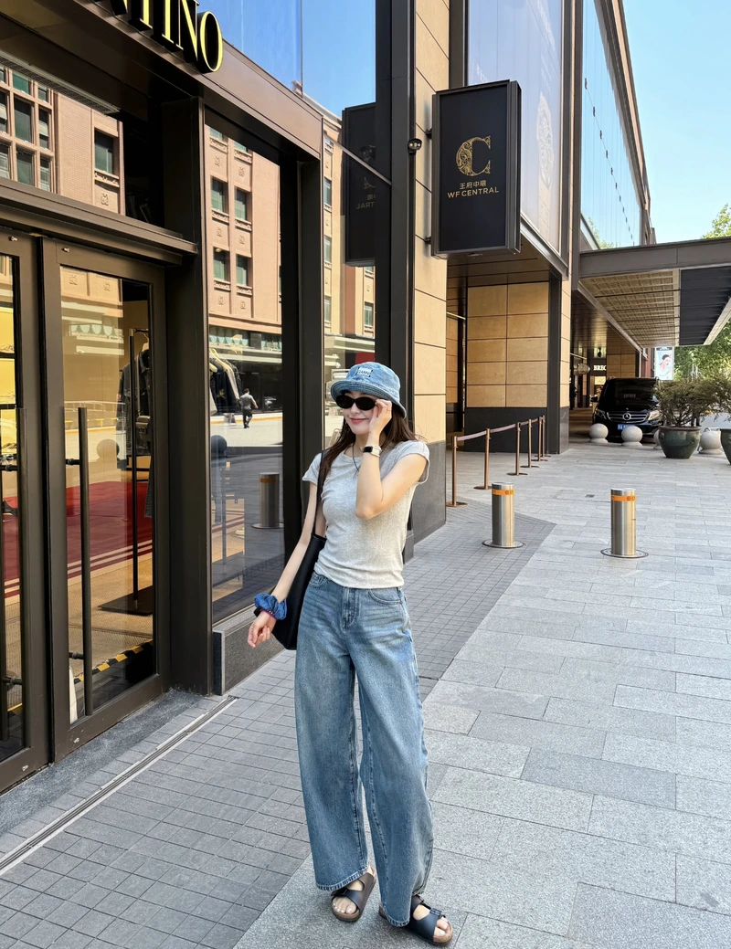 Denim on denim jeans top stylish girl dp strong fashion statement