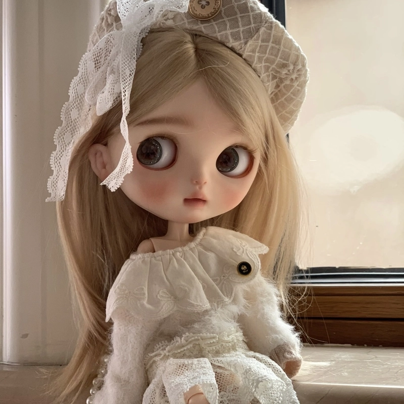 Girls doll dp with cozy pastel background dreamy atmosphere