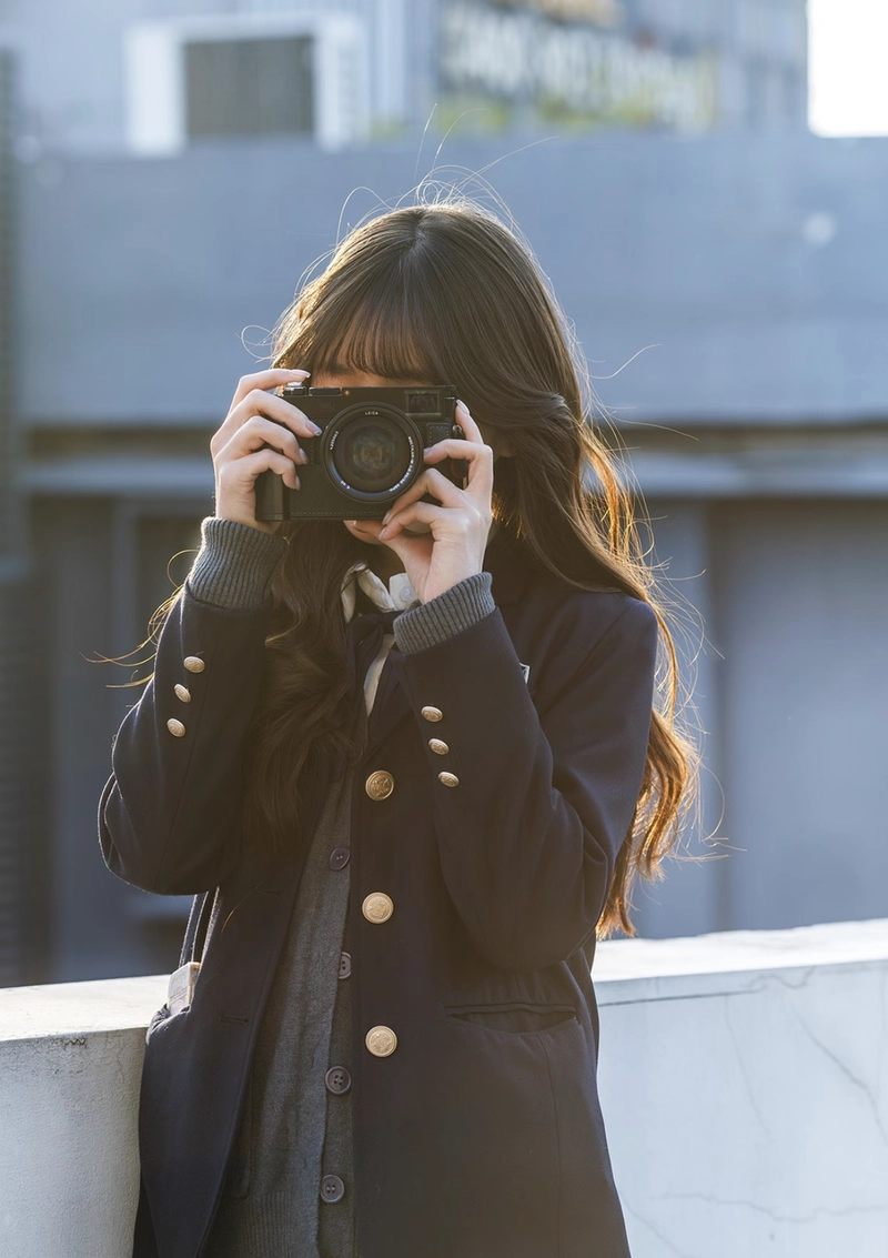Girls dp with camera aesthetic shot with soft glow lighting