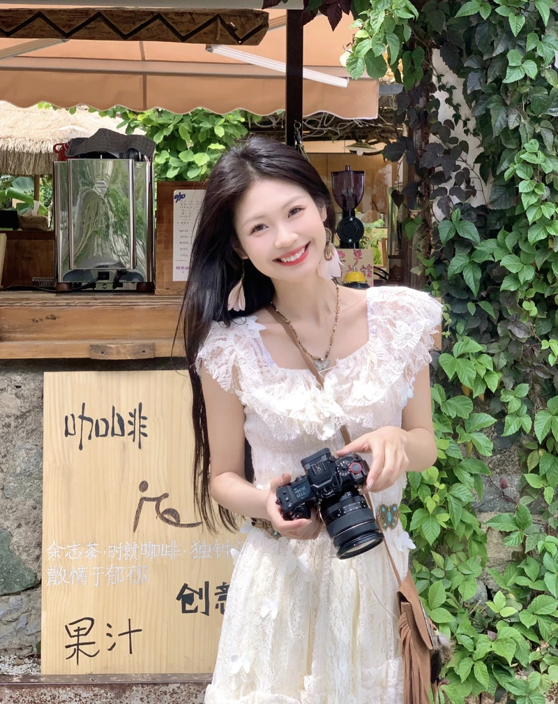 Girls dp with camera cool street style capturing urban fashion vibe