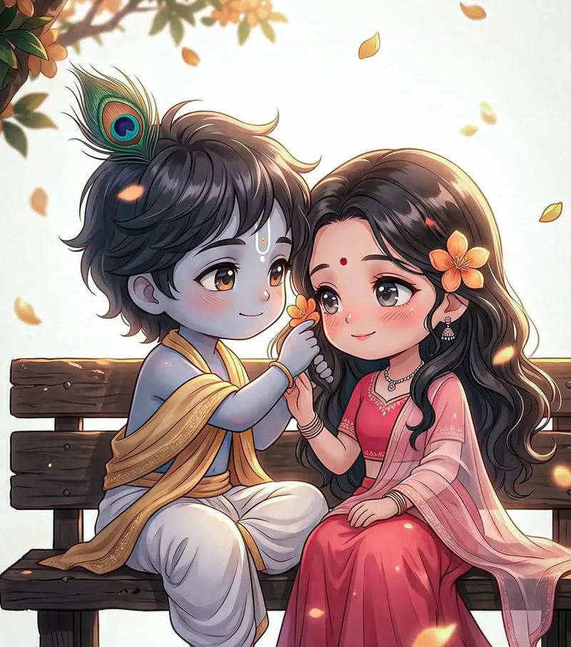 Graceful spiritual anime artwork for instagram radha krishna anime dp