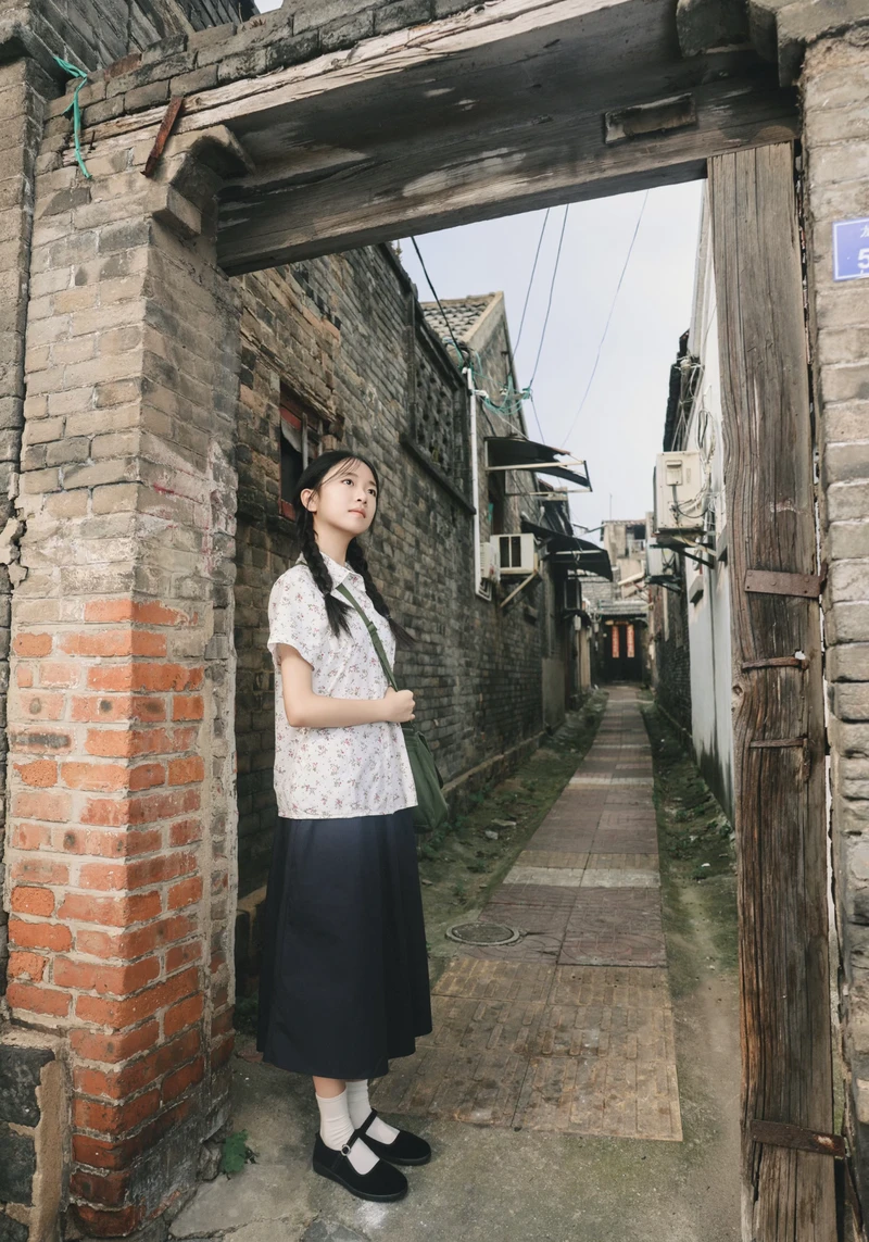 Green village scene with calm peaceful mood village girls dp