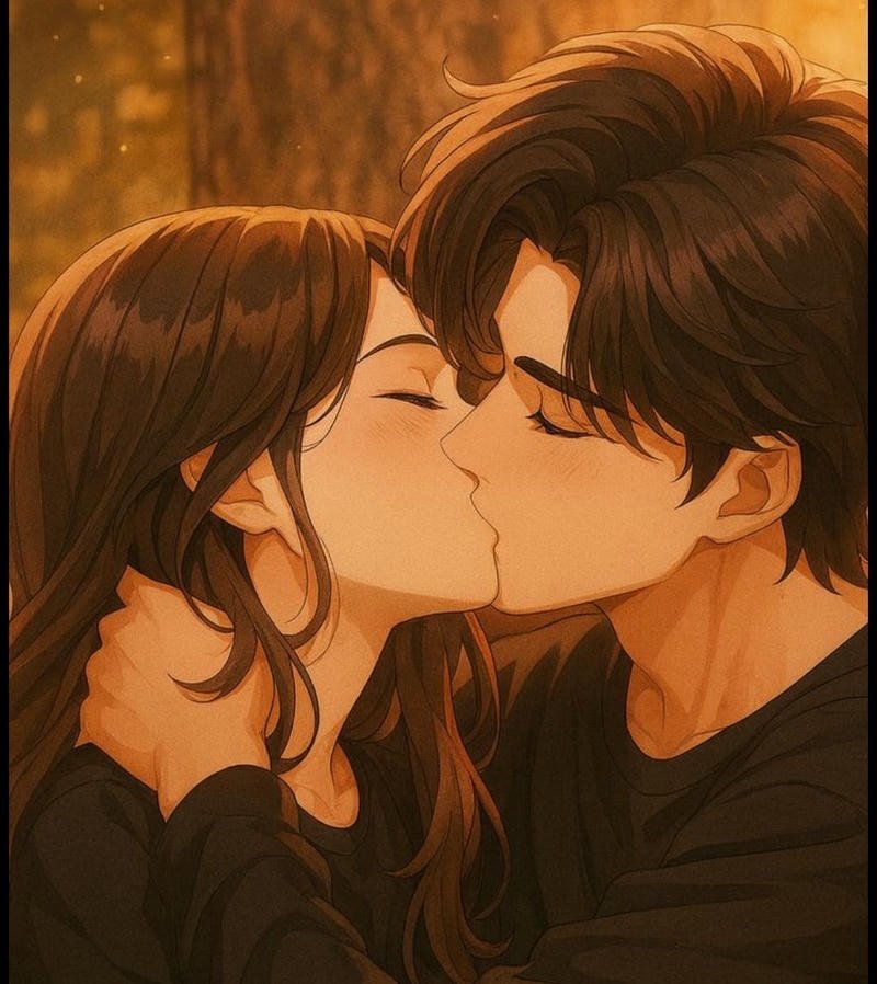 Kiss couple dp anime for instagram emotional aesthetic style_
