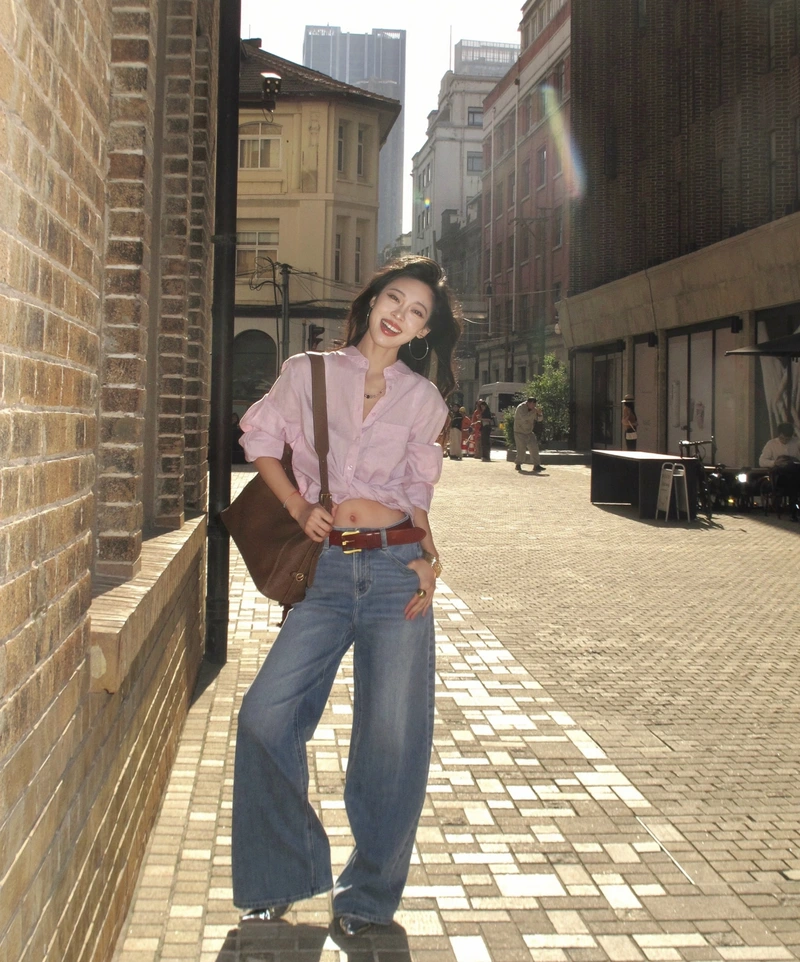 Oversized top jeans top stylish girl dp relaxed cool aesthetic