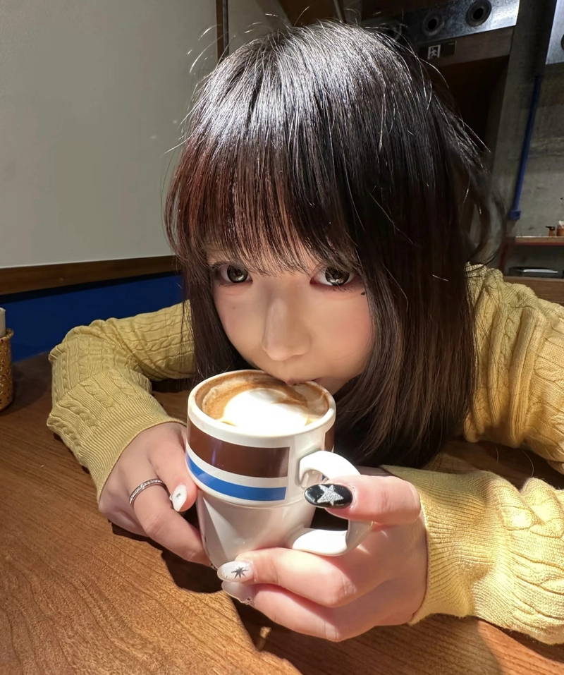 Peaceful morning scene with dreamy vibe cute girl with coffee cup dp