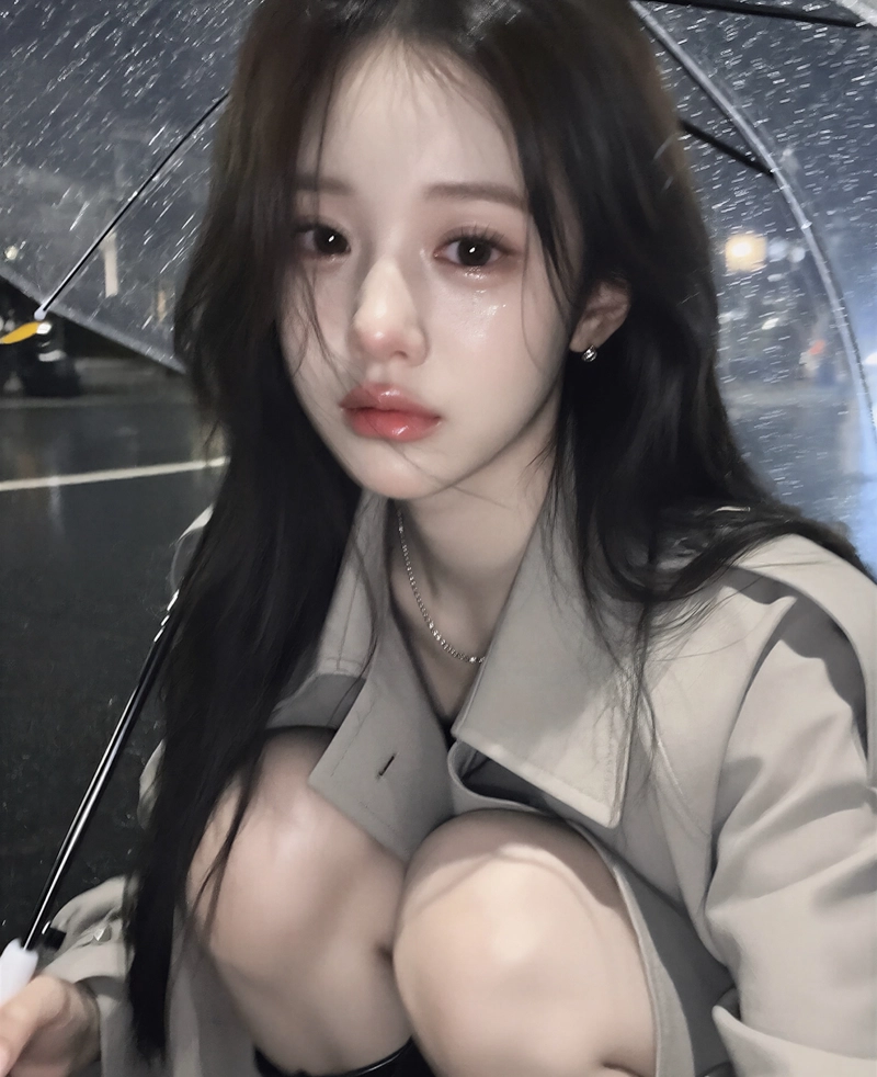 Rainy window mood with soft sadness mood off dp girl pic