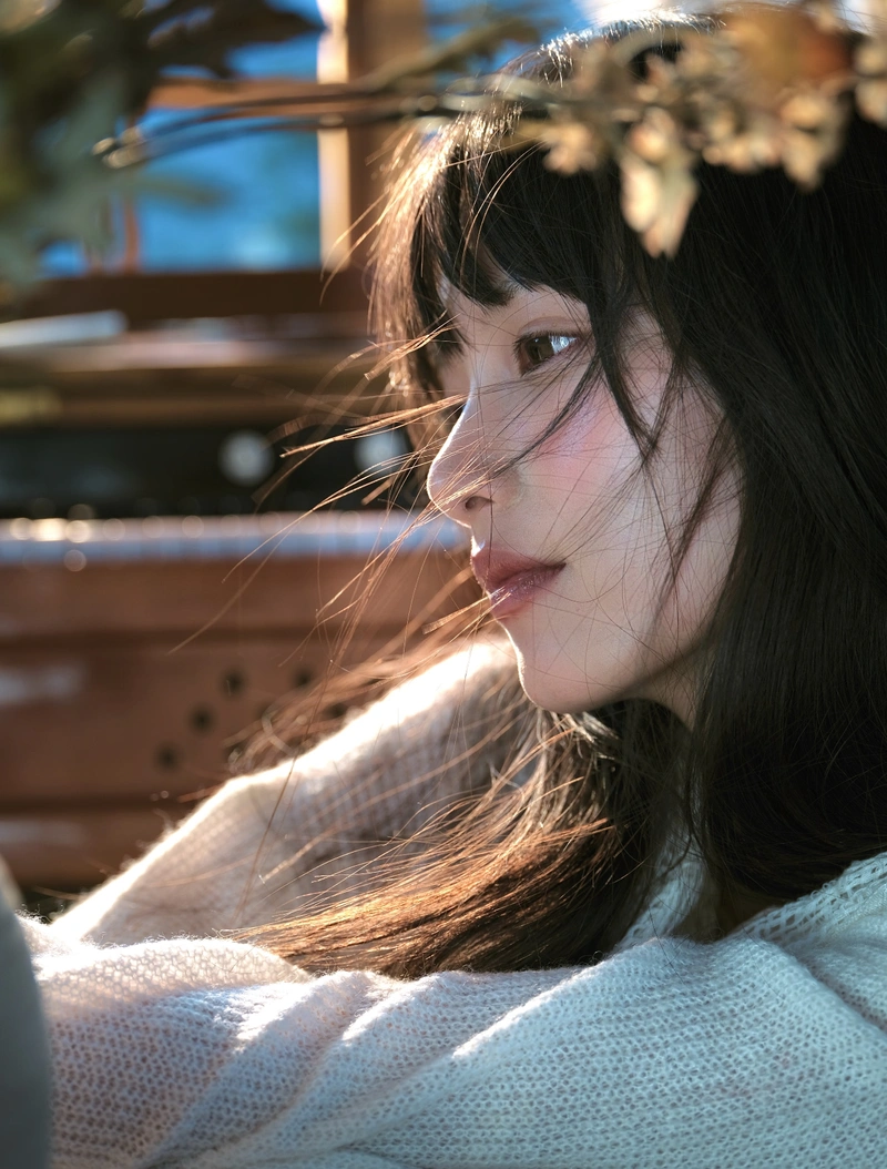 Silent girl dp gentle soft light dreamy vibe