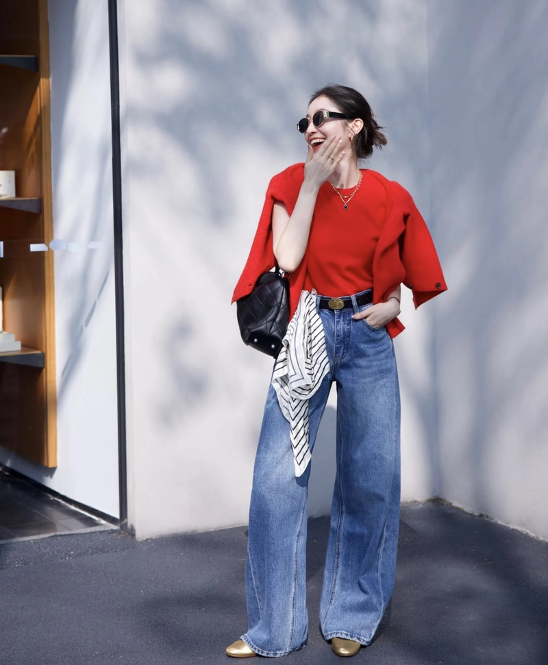 Street fashion mood jeans top stylish girl dp confident look