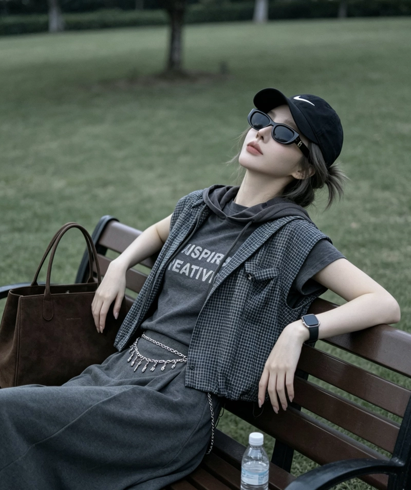 Trendy outfit energy cap girl dp image with stylish aesthetic mood