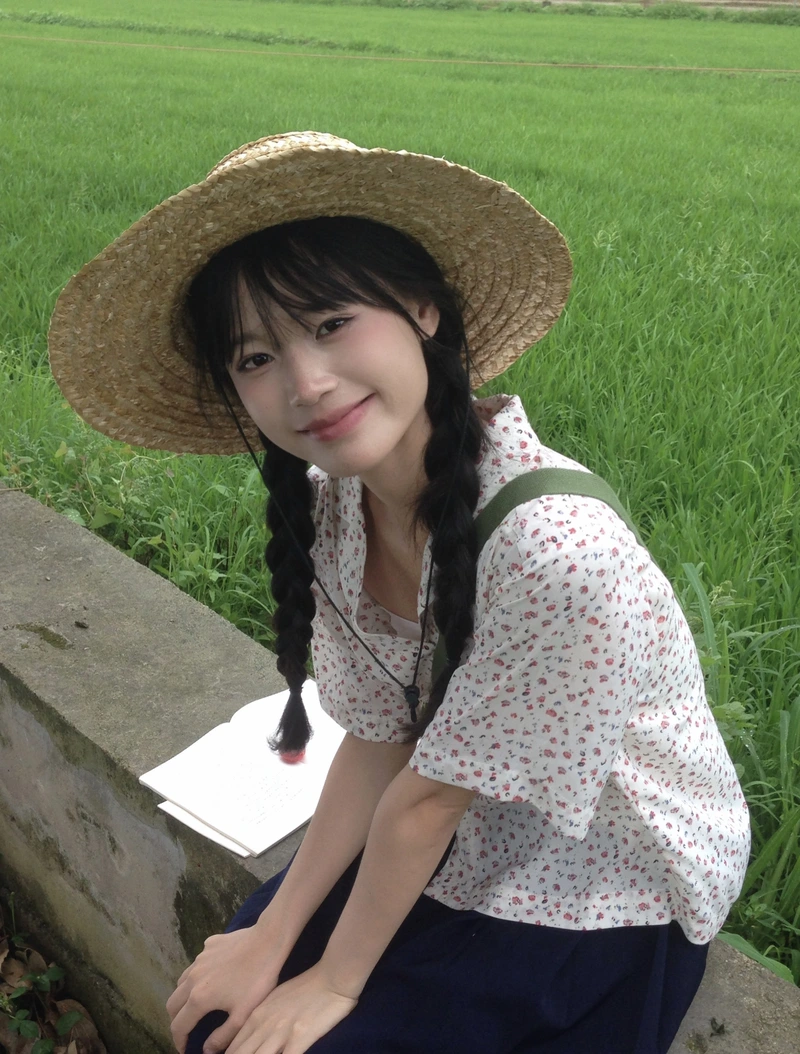 Village girls dp simple life charm with peaceful countryside mood