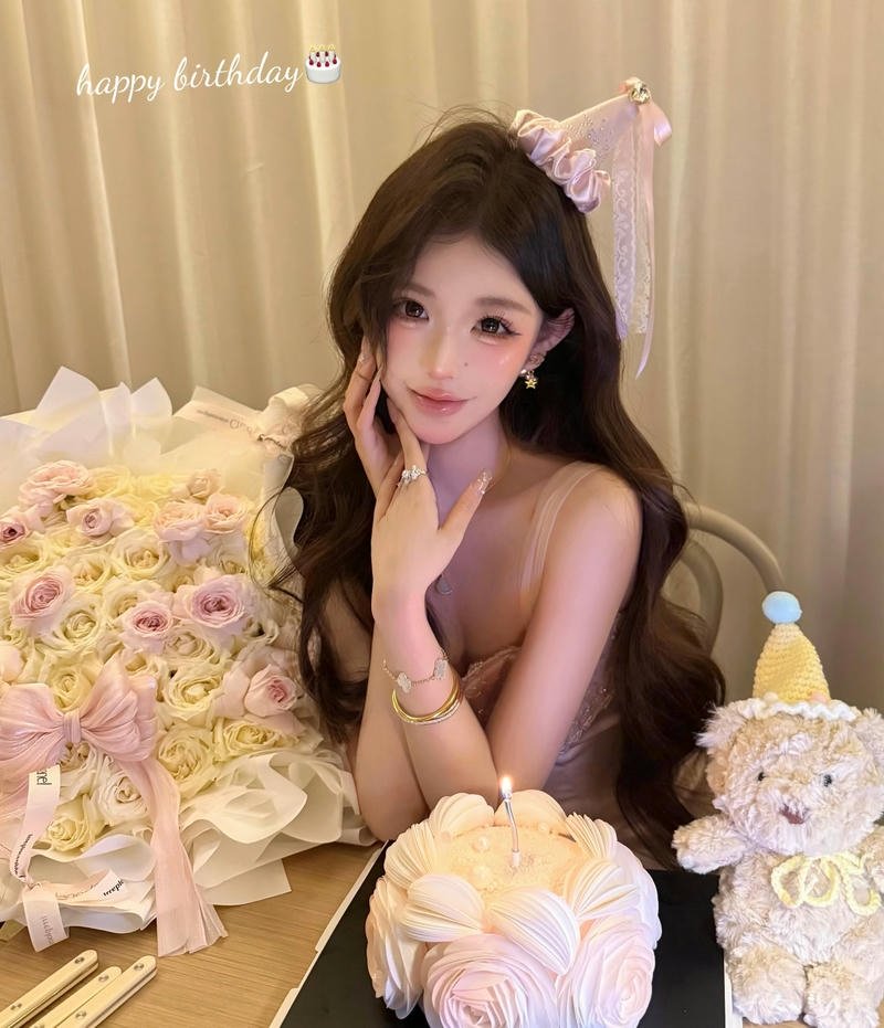 Dreamy celebration mood birthday girl dp with pastel themes