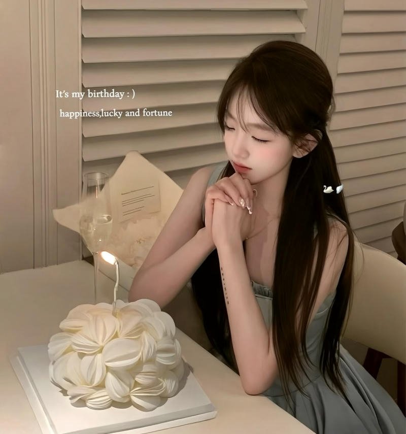 Elegant pink dress birthday girl dp for classy profiles