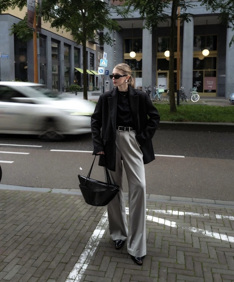 aesthetic suit dp girl in a chic formal outfit
