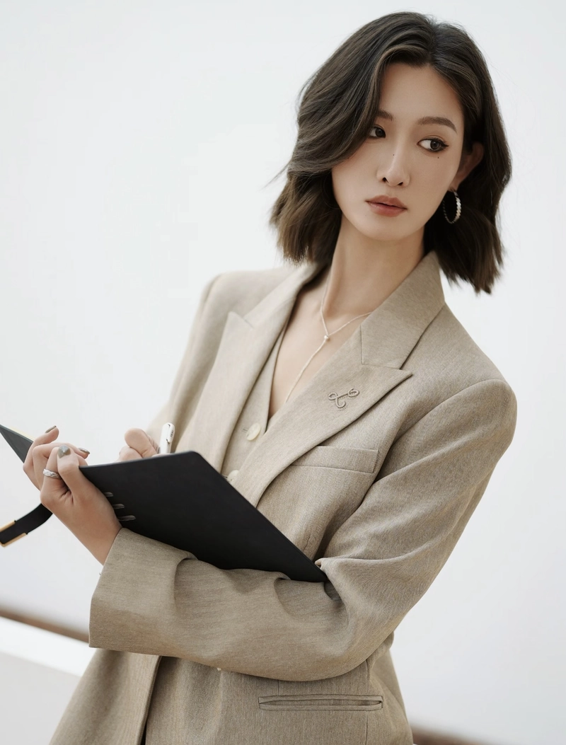 beautiful portrait of a suit dp girl with attitude