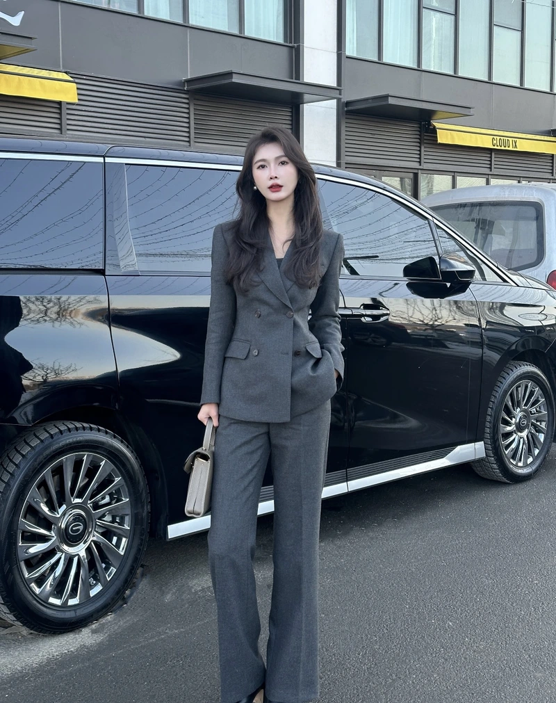 fashion forward styling with suit girl dp