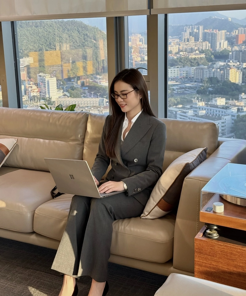 fashion forward suit dp girl with elegant vibes